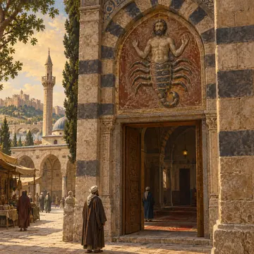 الصورة على باب مسجد حمص: تصوّر فني حديث