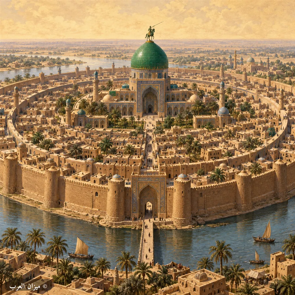 مدينة المنصور وقبّتها الخضراء: تصوّر فني حديث