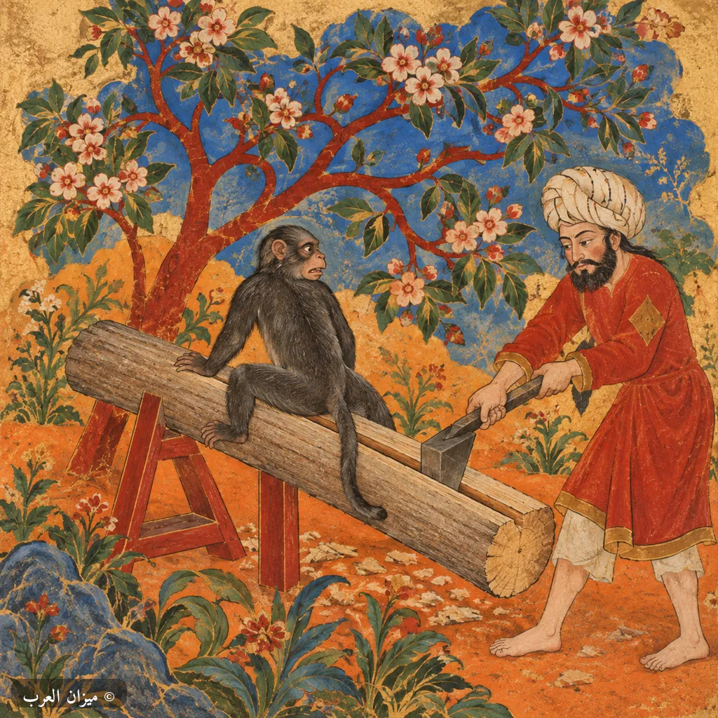 القرد والنجّار: تصوّر فني حديث