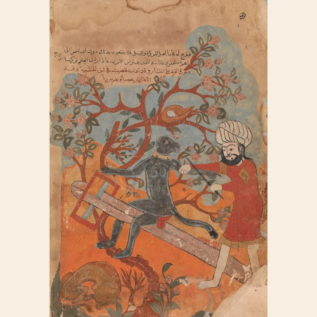 القرد والنجّار: المنمنمة في المخطوط