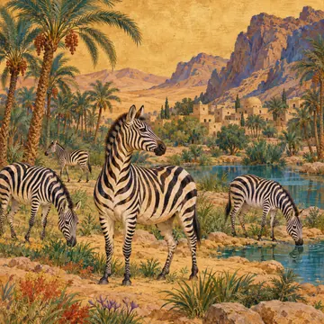 الحمر الوحشية المنقوشة: تصوّر فني حديث